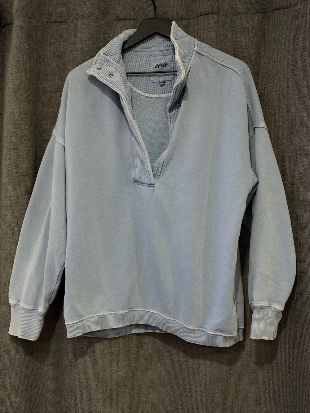 aerie Light Blue Zip-Up Pullover Sweater